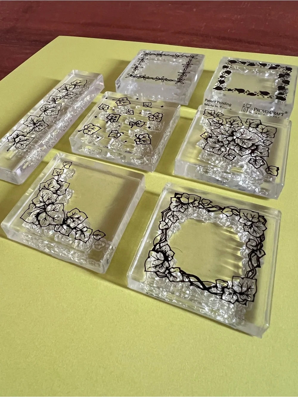 Nature Theme Acrylic Block Mounted Rubber Stamps Ivy Frames Border Floral